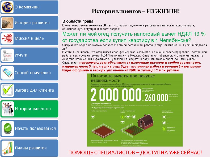 Истории клиентов – ИЗ ЖИЗНИ! ПОМОЩЬ СПЕЦИАЛИСТОВ – ДОСТУПНА УЖЕ СЕЙЧАС! В области права: